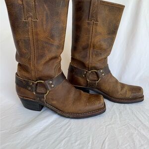 Brown Frye Classic Harness Boots size 8.5 womens